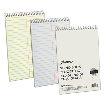 Ampad® Steno Pads, Gregg Rule, Green Cover, 80 Green-tint 6 X 9 Sheets, 6-pack freeshipping - TVN Wholesale
